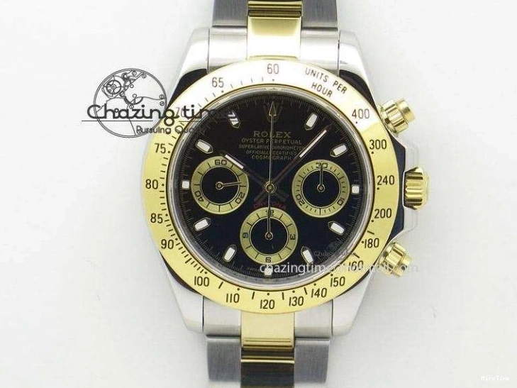 MiroTime 0517 Daytona 116518 TWF 1:1 Best Edition 904L Steel Black Gold Dial on Oysterflex Strap A Comfortable 2422